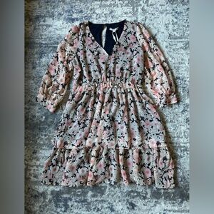 Tommy Hilfiger Large Blue and Pink Floral Long Sleeve Dress NWT